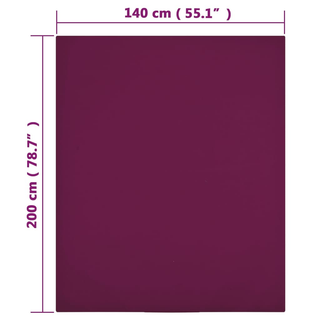 vidaXL Jersey Fitted Sheets 2 pcs Bordeaux 140x200 cm Cotton - Giant Lobelia