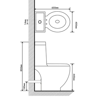 Ceramic Toilet Back Water Flow Black - Giant Lobelia