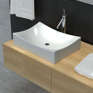 Bathroom Ceramic Porcelain Sink Art Basin White High Gloss - Giant Lobelia