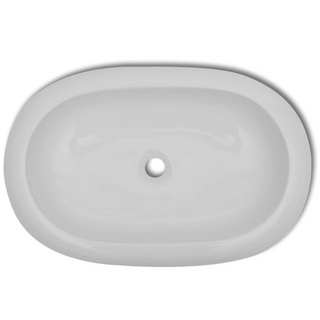 Luxury Ceramic Basin Oval-shaped Sink White 63 x 42 cm - Giant Lobelia