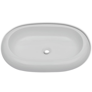 Luxury Ceramic Basin Oval-shaped Sink White 63 x 42 cm - Giant Lobelia