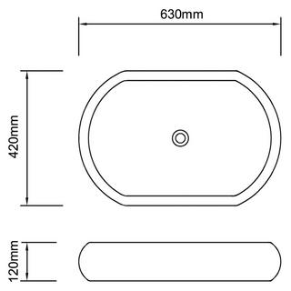 Luxury Ceramic Basin Oval-shaped Sink White 63 x 42 cm - Giant Lobelia