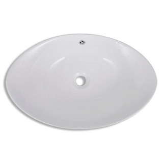 Luxury Ceramic Basin Oval with Overflow 59 x 38,5 cm - Giant Lobelia