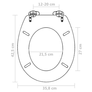 WC Toilet Seat MDF Soft Close Lid Simple Design Brown - Giant Lobelia