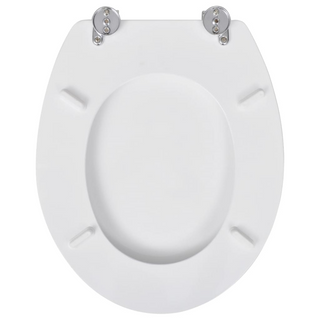 WC Toilet Seat MDF Lid Simple Design White - Giant Lobelia