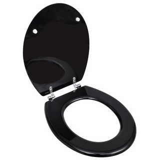 WC Toilet Seat MDF Lid Simple Design Black - Giant Lobelia