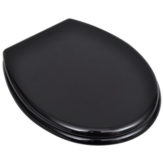 WC Toilet Seat MDF Lid Simple Design Black - Giant Lobelia