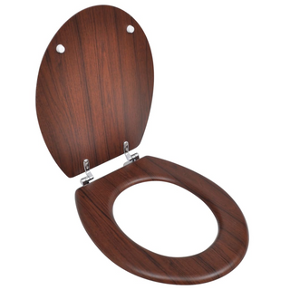 WC Toilet Seat MDF Lid Simple Design Brown - Giant Lobelia