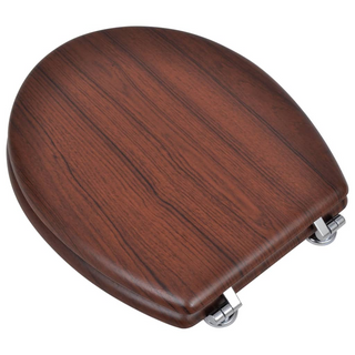 WC Toilet Seat MDF Lid Simple Design Brown - Giant Lobelia