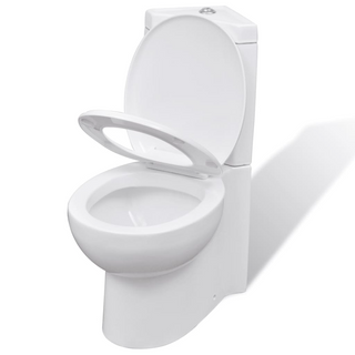 WC Ceramic Toilet Bathroom Corner Toilet White - Giant Lobelia