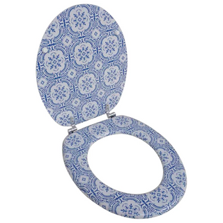 Toilet Seat with MDF Lid Porcelain Design - Giant Lobelia