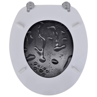 Toilet Seat with MDF Lid Water Drop Design - Giant Lobelia