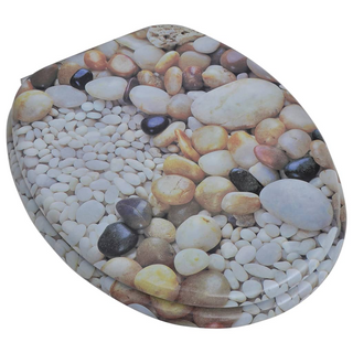 Toilet Seat with MDF Lid Pebbles Design - Giant Lobelia