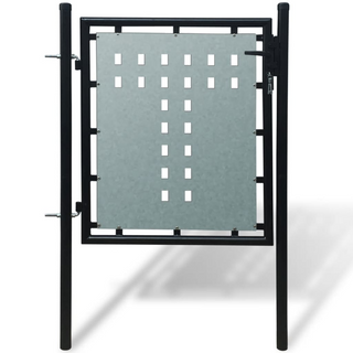 Black Single Door Fence Gate 100 x 150 cm - Giant Lobelia