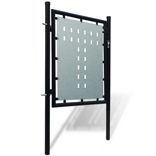 Black Single Door Fence Gate 100 x 150 cm - Giant Lobelia