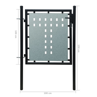 Black Single Door Fence Gate 100 x 150 cm - Giant Lobelia