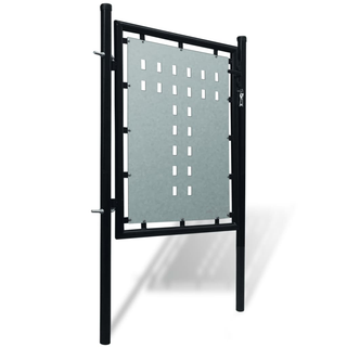 Black Single Door Fence Gate 100 x 125 cm - Giant Lobelia