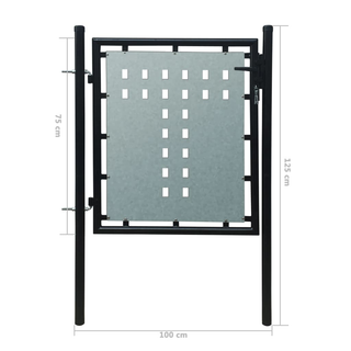 Black Single Door Fence Gate 100 x 125 cm - Giant Lobelia