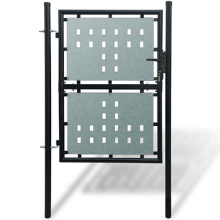 Black Single Door Fence Gate 100 x 200 cm - Giant Lobelia