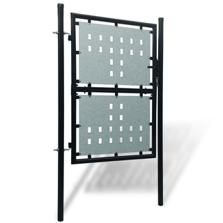 Black Single Door Fence Gate 100 x 200 cm - Giant Lobelia