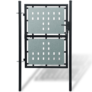 Black Single Door Fence Gate 100 x 175 cm - Giant Lobelia