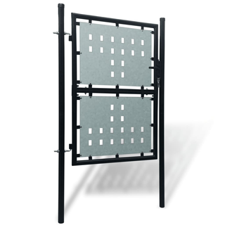 Black Single Door Fence Gate 100 x 175 cm - Giant Lobelia