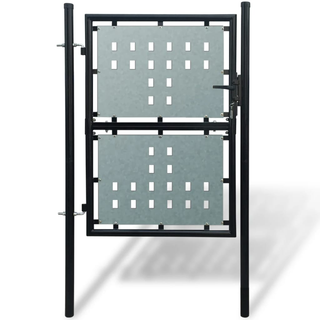 Black Single Door Fence Gate 100 x 250 cm - Giant Lobelia