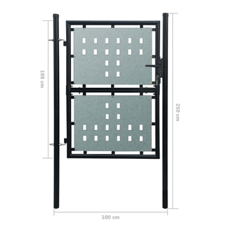 Black Single Door Fence Gate 100 x 250 cm - Giant Lobelia