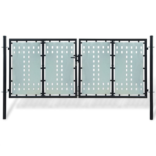 Black Double Door Fence Gate 300 x 175 cm - Giant Lobelia