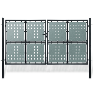 Black Double Door Fence Gate 300 x 200 cm - Giant Lobelia