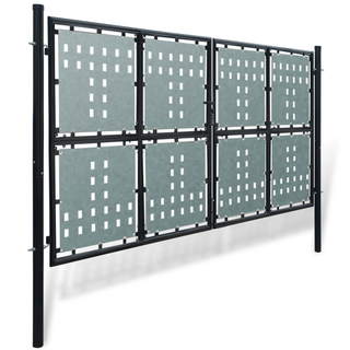 Black Double Door Fence Gate 300 x 200 cm - Giant Lobelia