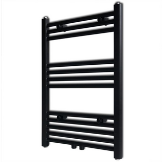 Black Bathroom Central Heating Towel Rail Radiator Straight 500x764mm - Giant Lobelia