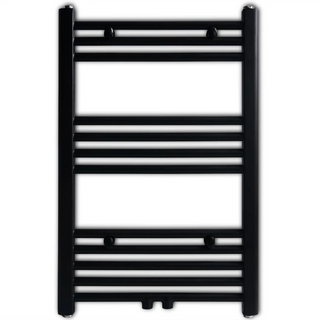 Black Bathroom Central Heating Towel Rail Radiator Straight 500x764mm - Giant Lobelia