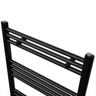 Black Bathroom Central Heating Towel Rail Radiator Straight 500x764mm - Giant Lobelia