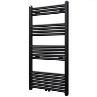 Black Bathroom Central Heating Towel Rail Radiator Straight 600x1160mm - Giant Lobelia