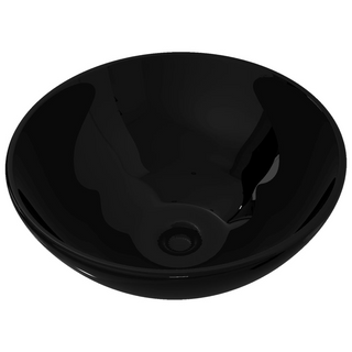 Ceramic Bathroom Sink Basin Black Round - Giant Lobelia