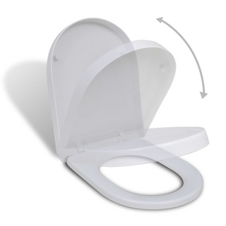 White Soft-close Toilet Seat Square - Giant Lobelia