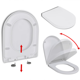 Soft-close Toilet Seat with Quick-release Design White Square - Giant Lobelia