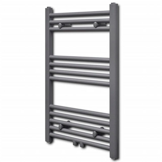 Grey Bathroom Central Heating Towel Rail Radiator Straight 500x764mm - Giant Lobelia