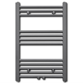 Grey Bathroom Central Heating Towel Rail Radiator Straight 500x764mm - Giant Lobelia