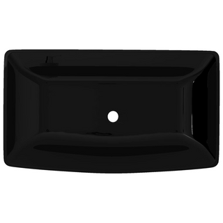 Ceramic Bathroom Sink Basin Black Rectangular - Giant Lobelia