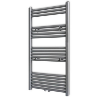 Grey Bathroom Central Heating Towel Rail Radiator Straight 600x1160mm - Giant Lobelia