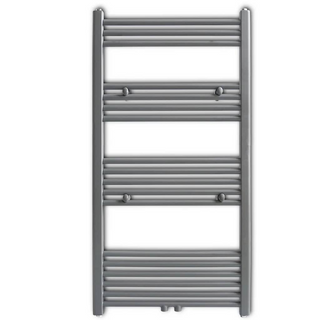 Grey Bathroom Central Heating Towel Rail Radiator Straight 600x1160mm - Giant Lobelia