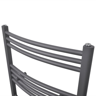 Grey Bathroom Central Heating Towel Rail Radiator Curve 500x1160mm - Giant Lobelia