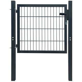 vidaXL Fence Gate Steel Anthracite 105x150 cm - Giant Lobelia