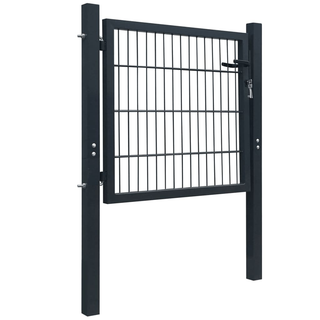 vidaXL Fence Gate Steel Anthracite 105x150 cm - Giant Lobelia