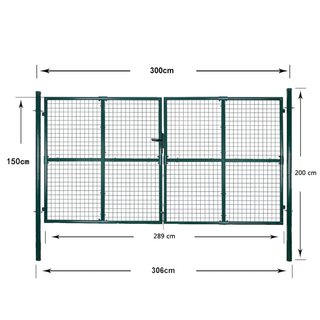 Double Door Fence Gate Powder-Coated Steel - Giant Lobelia