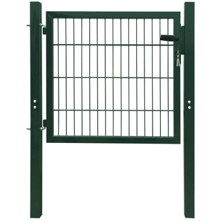 vidaXL Fence Gate Steel Green 105x150 cm - Giant Lobelia