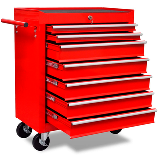 Workshop Tool Trolley 7 Drawers Red - Giant Lobelia