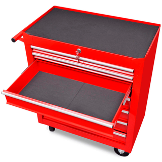 Workshop Tool Trolley 7 Drawers Red - Giant Lobelia